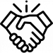 Icon Zusammenarbeit Hände schütteln